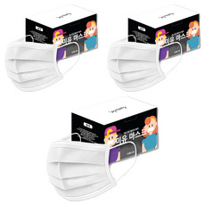 MAME 孩童用3層防護平面口罩 S號, 50入, 3盒, 白色