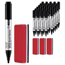 monAmi Sigmaflo 液態墨水白板筆 220 12入 +白板擦組, 黑色, 4套