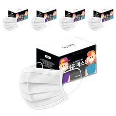 MAME 孩童用3層防護平面口罩 S號, 50入, 5盒, 白色