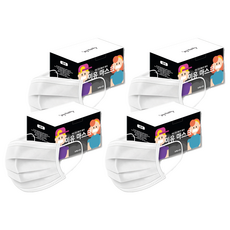 MAME 孩童用3層防護平面口罩 S號, 50入, 4盒, 白色