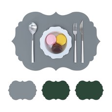 Another 皮革餐墊 Face Aspetto, 綠色 + 灰色, 30 x 45 cm, 1個