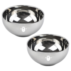 小熊不鏽鋼雙層碗, 銀色, 2個