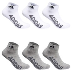 adidas 愛迪達 男款高爾夫球腳踝襪 6雙組, 白色 3雙+灰色 3雙, 1組