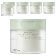 셀리맥스 지우개 시카 바하 블레미쉬 토너 패드 170ml, 60매입, 6개