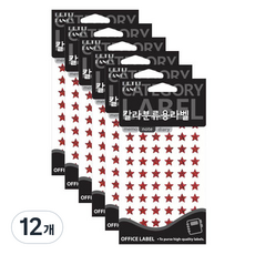 쁘띠팬시 칼라분류용라벨 홀로그램 견출지 20-HR355, 적색, 7개입, 12개