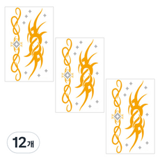 Interpop Beautypop 銀金色閃粉紋身貼紙, 42, 12個