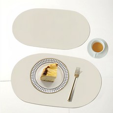 Vitabello 皮革防水餐桌墊, 45 x 30 cm, 2個, 象牙白