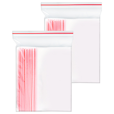 OJ歐健膠品 PE夾鏈袋 透明紅線款, 4 x 6cm, 1000個, 2包