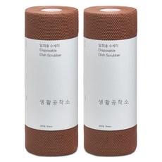 생활공작소 일회용 수세미, 브라운, 60개입, 2개