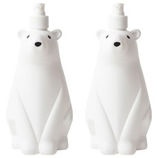 UNIQUE HOUSE HOME DECO 北極熊 廚房洗潔精 洗髮精 補充瓶 450ml, 2個, 白色