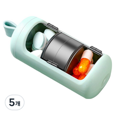 真味 每日藥盒收納盒 薄荷 95 x 35 x 35 mm, 5個