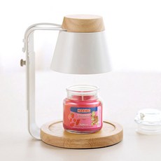 AIND ARBOL 木質融蠟燈定時款 + HARIBO 蠟燭 酸甜小罐套組 85g, 白色木質, 草莓幸福