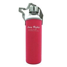 Anny Rabbit 安妮兔 時尚玻璃瓶二代 550ml #304不鏽鋼瓶蓋, 桃紅色, 1個