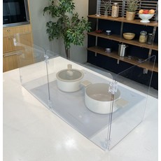 Pro-living 透明電磁爐專用擋板 廚房防護罩 防油濺護板, 1個