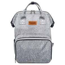 Nipper 多功能媽媽包 前置分層奶瓶置物袋, 30 x 22 x 42cm, 銀河灰