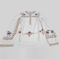 Paperments 復古風亨利領圖案寬鬆版襯衫 01301