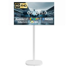 창홍 FHD LED 스마트 돌비 AI 구글 5.0 TV + 이동식 스텐드 화이트 세트, CH401FHD(TV), CH22-241L-W-C(스탠드), 단순배송상품, 이동형 스탠드, 102cm(40인치)