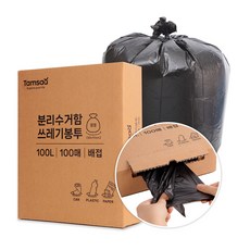 Tamsaa 圓底封口垃圾分類袋 黑色, 100L, 100入