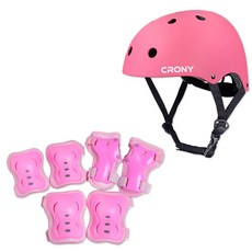 CRONY 安全帽 + 護具組 CR1, 粉紅色(安全帽) + 粉紅色(護具)