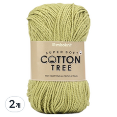 misoknit Cotton Tree 30支純棉編織線, 2個, 38 橄欖綠