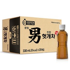 광동진한헛개차 무라벨 그린, 330ml, 20개