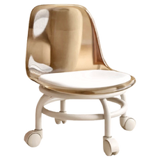 萬向輪矮凳 椅背款，內置回彈海綿, 透茶色, 1個