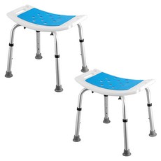 Dearmomo 長者病患用高度可調式靠背沐浴椅, 藍色, 2個