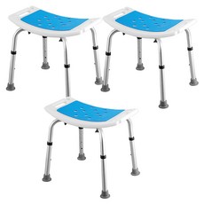 Dearmomo 長者病患用高度可調式靠背沐浴椅, 藍色, 3個