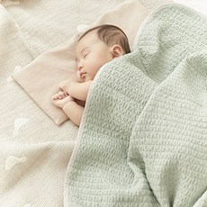 EMONG 3層竹纖維嬰兒蓋毯, 綠色