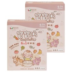 飯友 寶寶粥6in1 綜合款 6包, 滿分鮭魚 + 貝貝吻魚 + 南瓜小雞 + 番茄小牛 + 蘋果小豬 + 彩椒菇菇, 900g, 2個