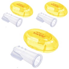 理光貿易兔矽膠手指牙刷+保護套, 單色, 3組