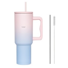 보아르 투웨이 대용량 손잡이 스텐 보온 보냉 텀블러, 레인보우, 1.18L, 1개