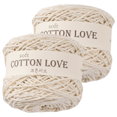 코튼러브 뜨개실 18합, 351아이보리, 2개
