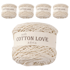 청송뜨개실 코튼러브 뜨개실 18합, 351아이보리, 5개