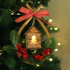 ScentBasket 聖誕溫馨森林小屋花圈裝飾 B款, 混合色, 1個