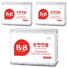 비앤비 순면 면봉, 200개입, 3개