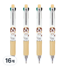 자바펜 펫 초점점도 유성볼펜 + 샤프 0.5mm, 옐로우, 16개입