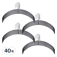 簡約防滑無痕衣架, 黑色, 40個