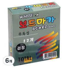 TOTAL White Board 白板筆 12入, 黑色, 6個