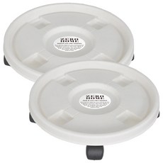 ZERO HOME 圓形移動式花盆架, 白色, 2個