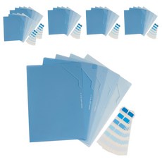세우세 A4 그라데이션 L자 파일 5종 + 인덱스 스티커 120p 세트, 민트블루, 6세트