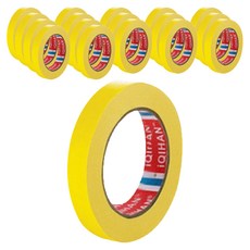 iQIHAN 彩色紙膠帶 20mm x 15m, 18個, 黃色