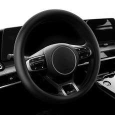 Tamsa 汽車車用高級皮革方向盤套 原廠型, 黑色