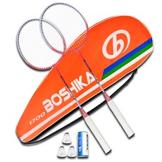 보시카 배드민턴 라켓 2p + 셔틀콕 3p + 가방, 1세트, BSK-1700(PK)