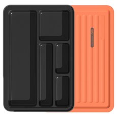 deLi 得力 Tools家居系列多功能隔板家用工具組工具箱 黑色 H1001-B, 1個