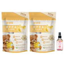 清淨海 蜂蜜香水植萃去漬組 小熊頭洗衣膠囊30顆 x 2包 + 櫻花衣物去漬噴霧60ml, 1組