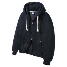 앨빈클로 남녀공용 무지 투웨이 더블코튼 오버핏 후드 집업 AZH863