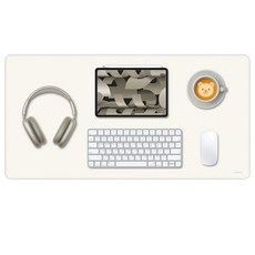 소이믹스 유니크 가죽 장패드 데스크매트 SOL7LO M, 아이보리, 1개