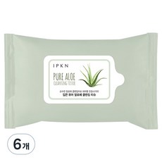 IPKN 攜帶型純蘆薈卸妝紙巾, 20枚入, 6個