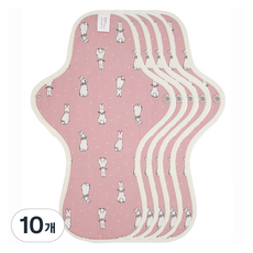 eechae 花朵翅膀型棉質衛生棉 粉紅色, 1入, 10個, 大型